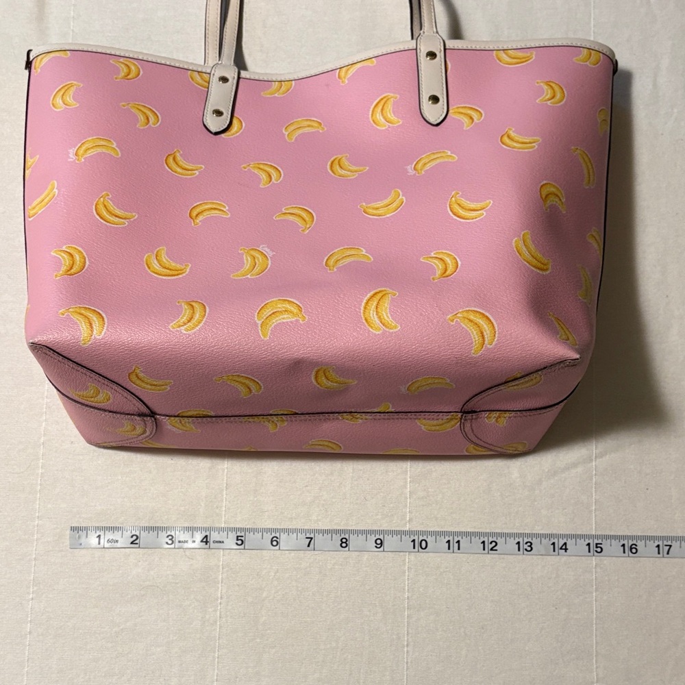 Coach Pink Tote with Banana Print - Picture 4 of 4